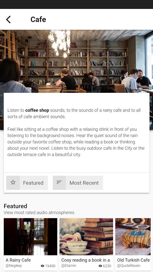 Explore featured atmospheres