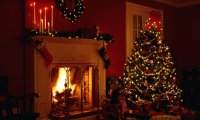 Christmas Eve by the fireplace