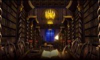 Studying in the Hogwarts Library at Christmastime