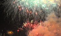 Crowds cheer as the New Year began