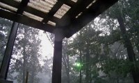 A calm storm under the porch in the country
