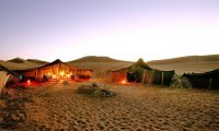 a nomadic tribe at night