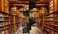 Peaceful Library Atmosphere while reading a book