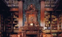 An evening in the library at 891 Riverside Drive.