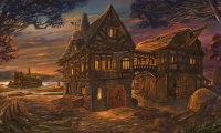 Taking in a medieval tavern's ambience by the fireside...