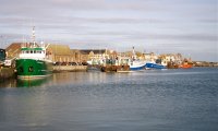 Ship in the harbor during calm weather