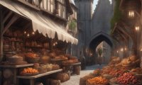 In the centre of town, colourful stalls and stands await
