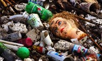 On the "beach" of Trash Island