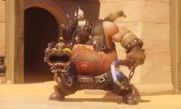 On the road with Roadhog and his loyal Chopper