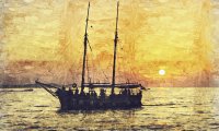 Resting on an sailing ship