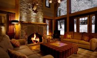 Fireplace on a cottage