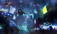 Futuristic Megacity: Crowded Intersection