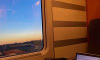 Studying on a Train While it Rains